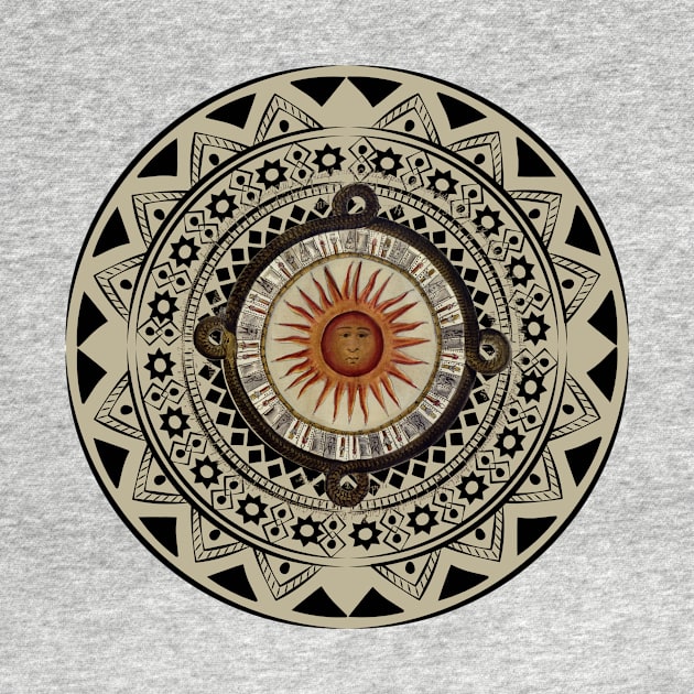 Indian pre columbian mandala by black&blue